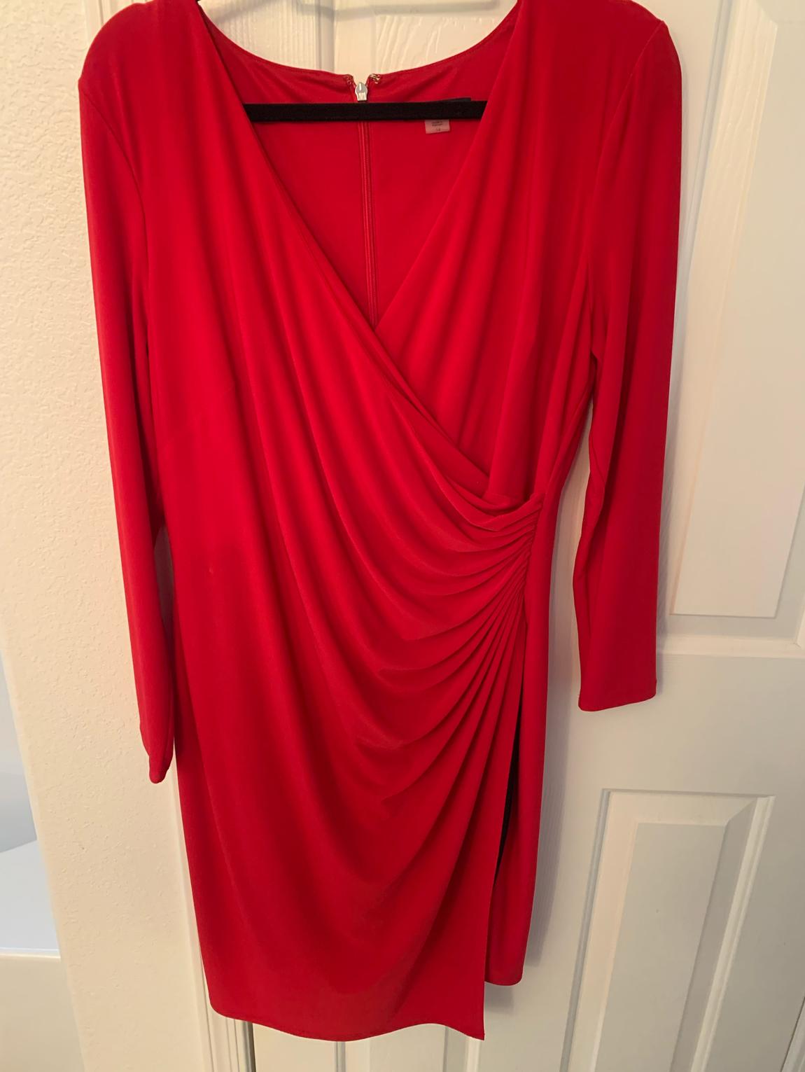 Size 14 Red Side Slit Dress on Queenly