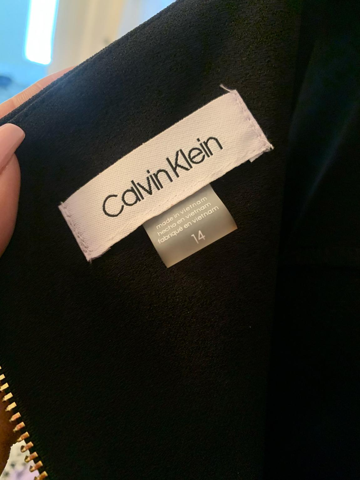 Calvin Klein Size 14 Black Side Slit Dress on Queenly