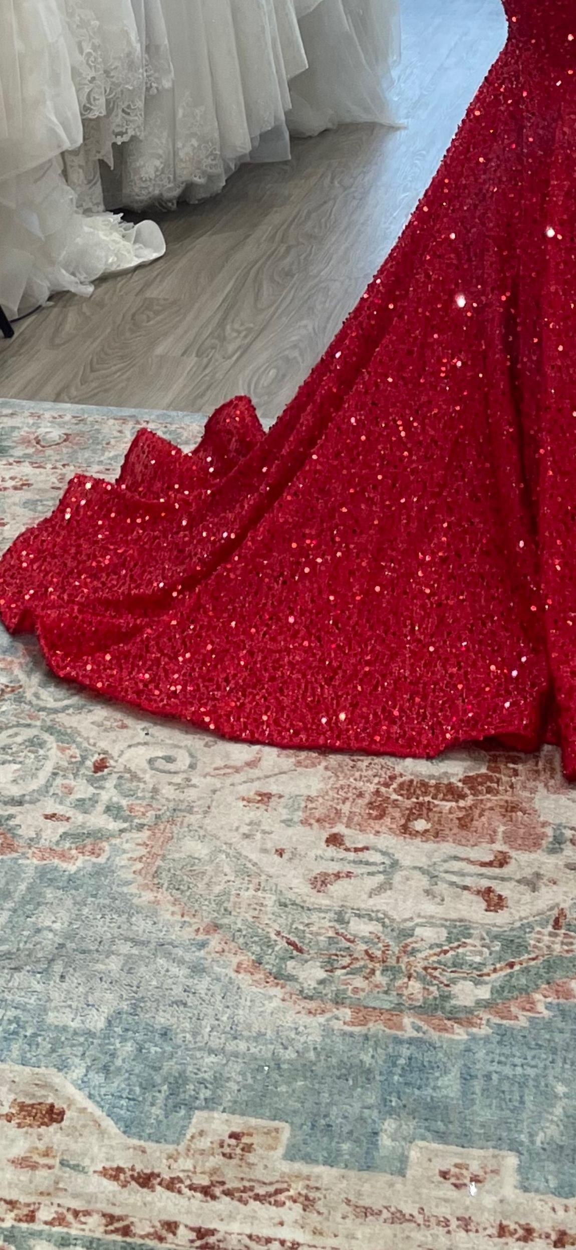 Studio 18 Size 2 Sequined Red Mermaid Dress on Queenly