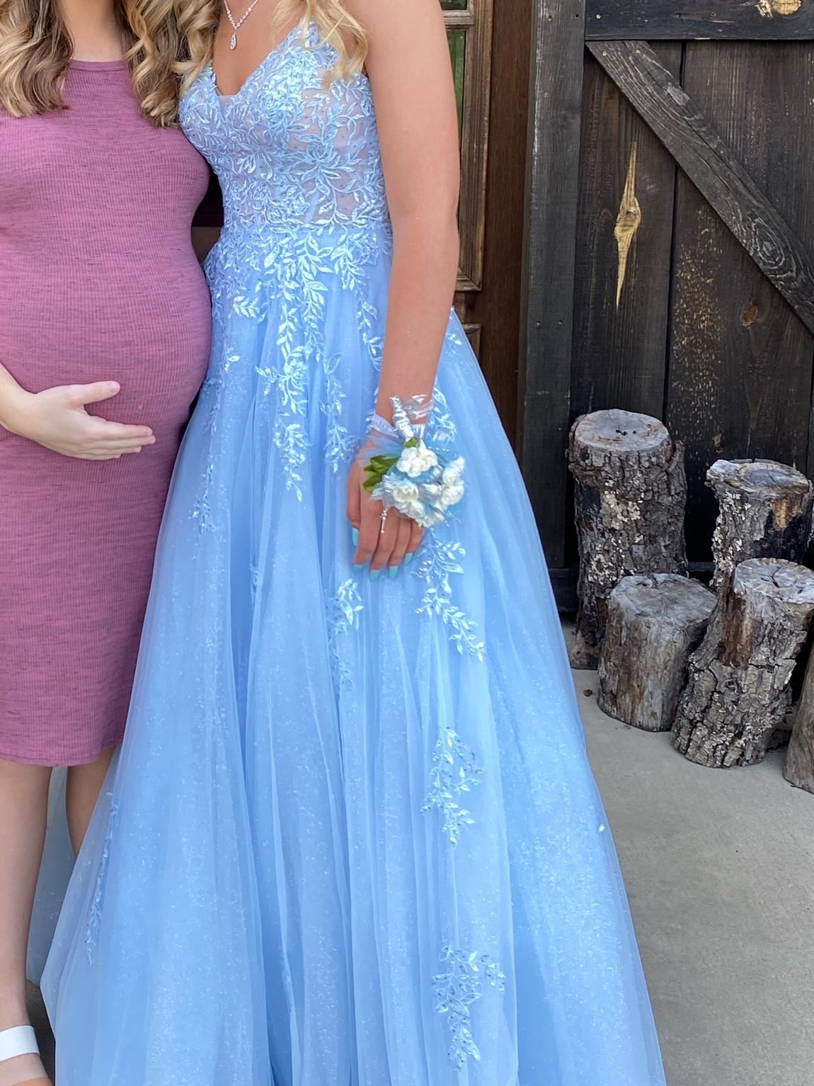 Size 0 Blue Ball Gown on Queenly