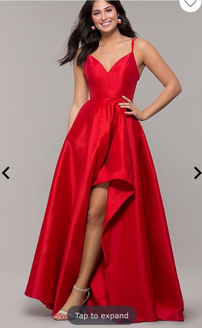 Promgirl Size 12 Red Side Slit Dress on Queenly
