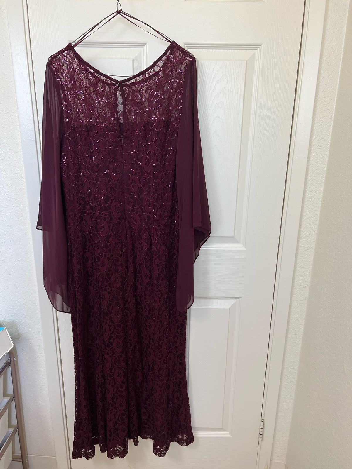 Size 12 Burgundy Red Floor Length Maxi on Queenly