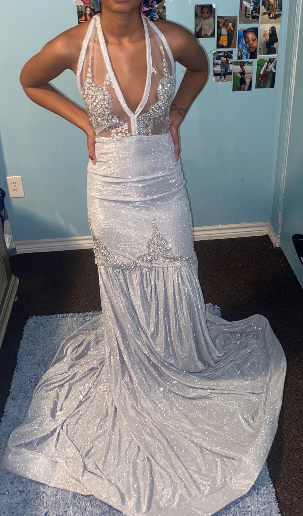 Custom Size 2 Prom White Ball Gown on Queenly