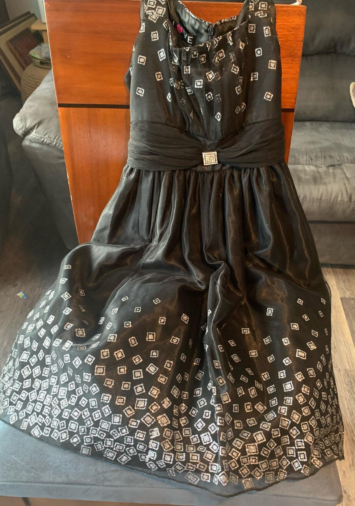 Girls Size 12 Black A-line Dress on Queenly