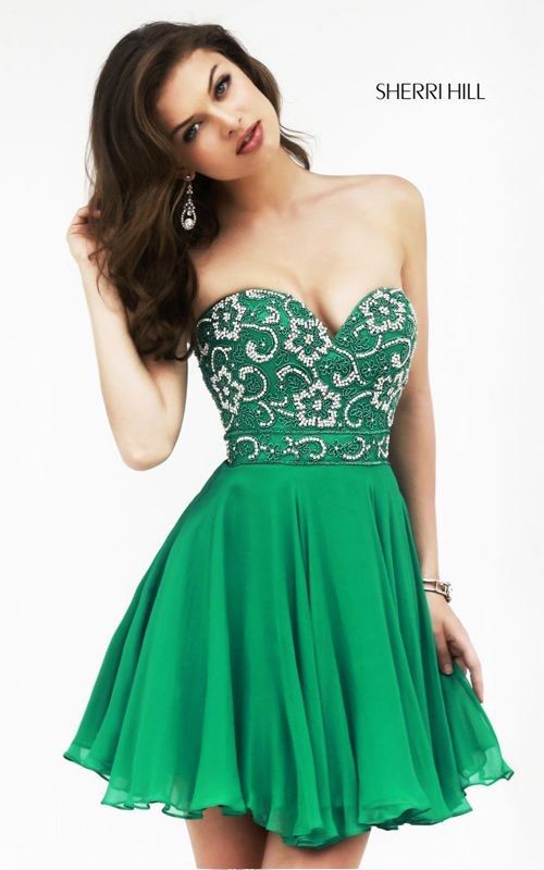 Sherri Hill Size 6 Green Cocktail Dress on Queenly