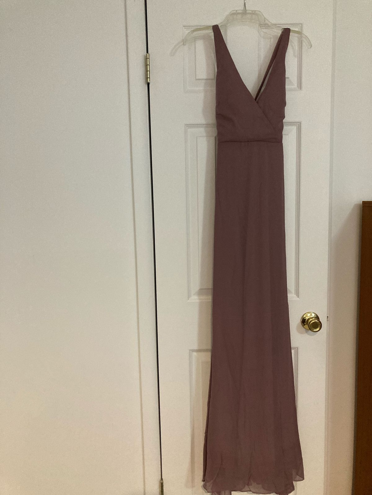 Birdy Grey Size 0 Bridesmaid Plunge Pink Floor Length Maxi on Queenly