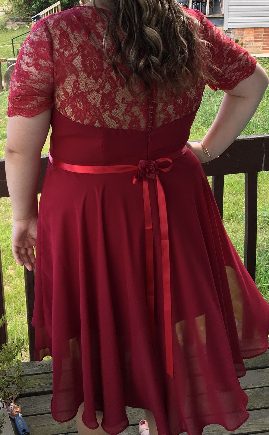 Plus Size 18 Red Cocktail Dress on Queenly