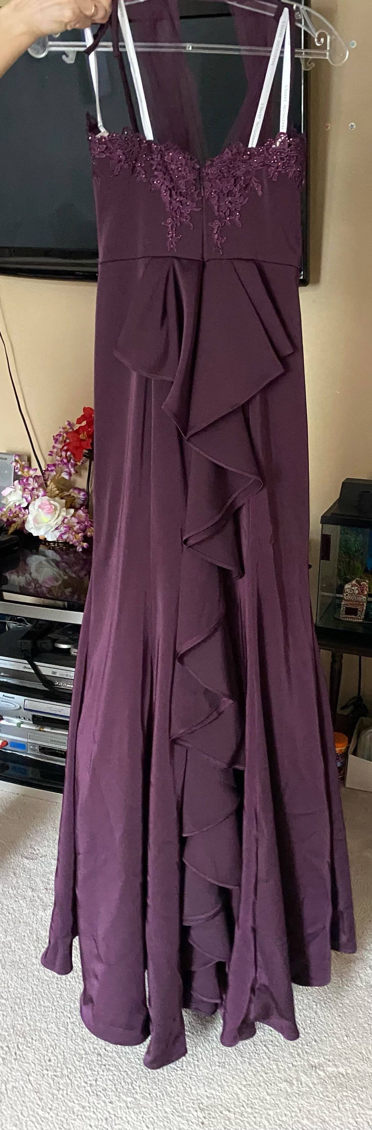 Girls Size 8 Prom Strapless Burgundy Purple Mermaid Dress on Queenly