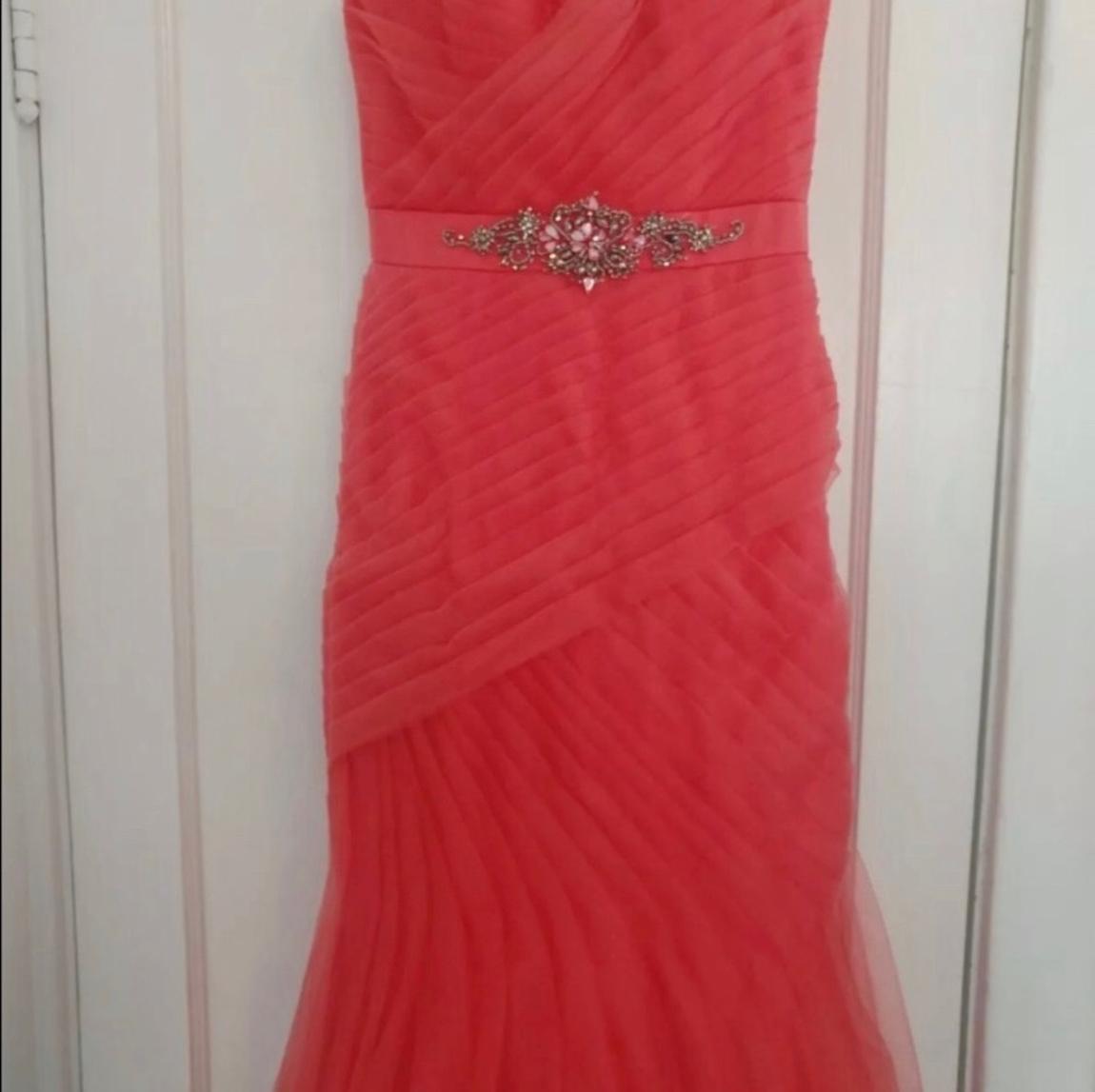 Terani Size 8 Prom Coral A-line Dress on Queenly