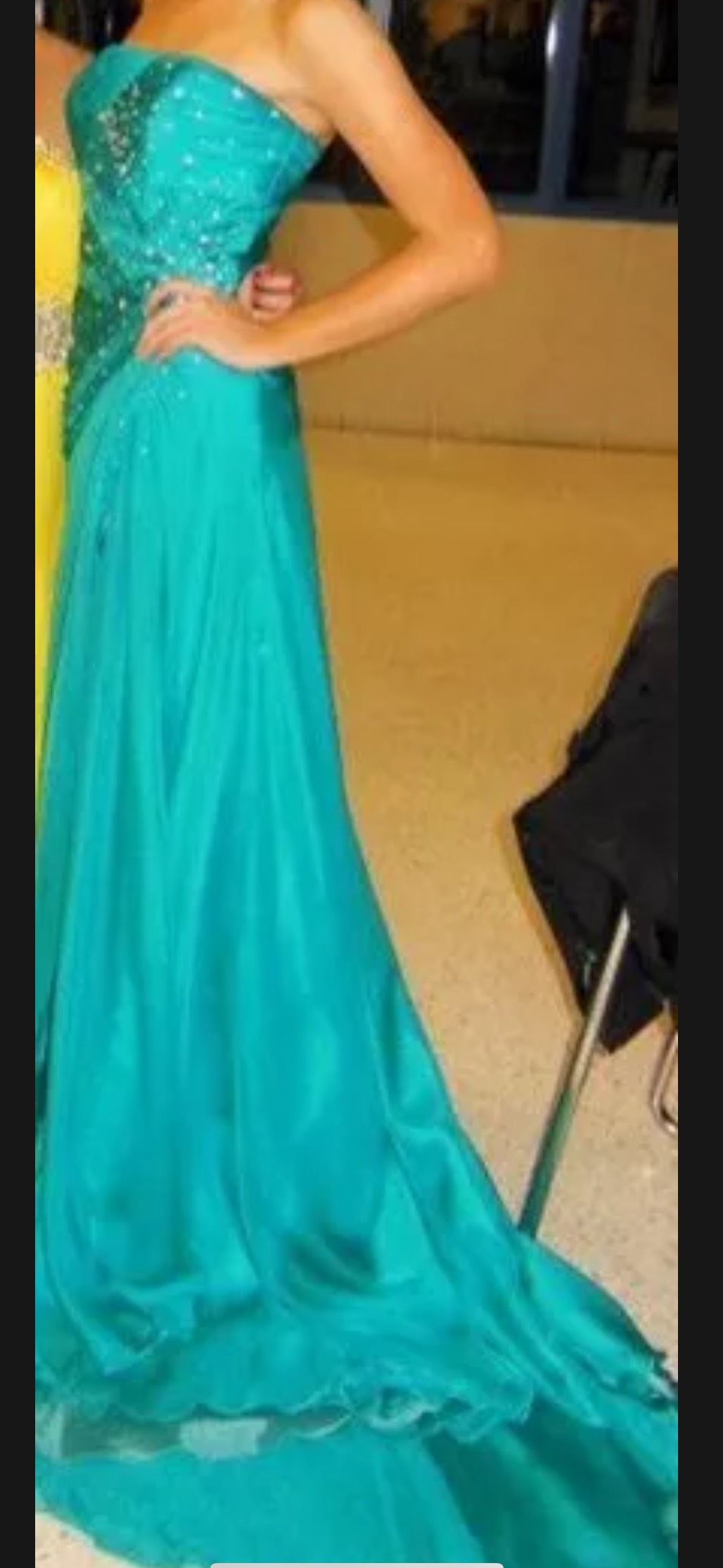 Rachel Allan Size 4 Prom Green Dress With Train on Queenly