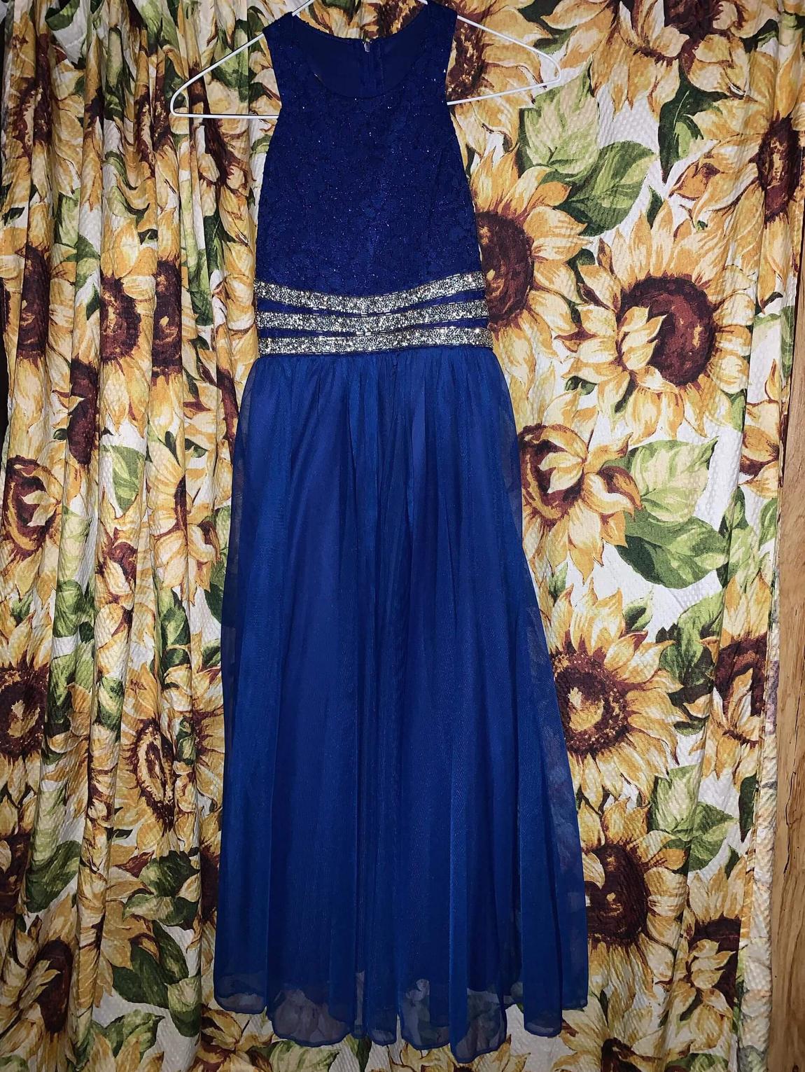 Girls Size 8 Blue Floor Length Maxi on Queenly