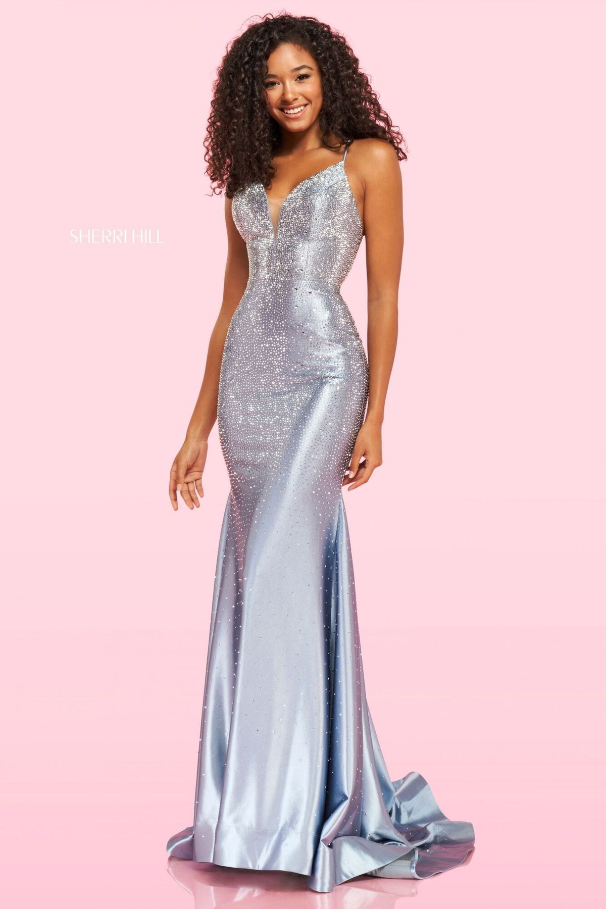 Sherri Hill Size 8 Prom Silver Dress With Train on Queenly