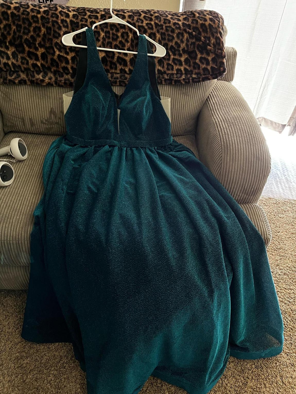 tease prom Plus Size 20 Prom Blue Ball Gown on Queenly