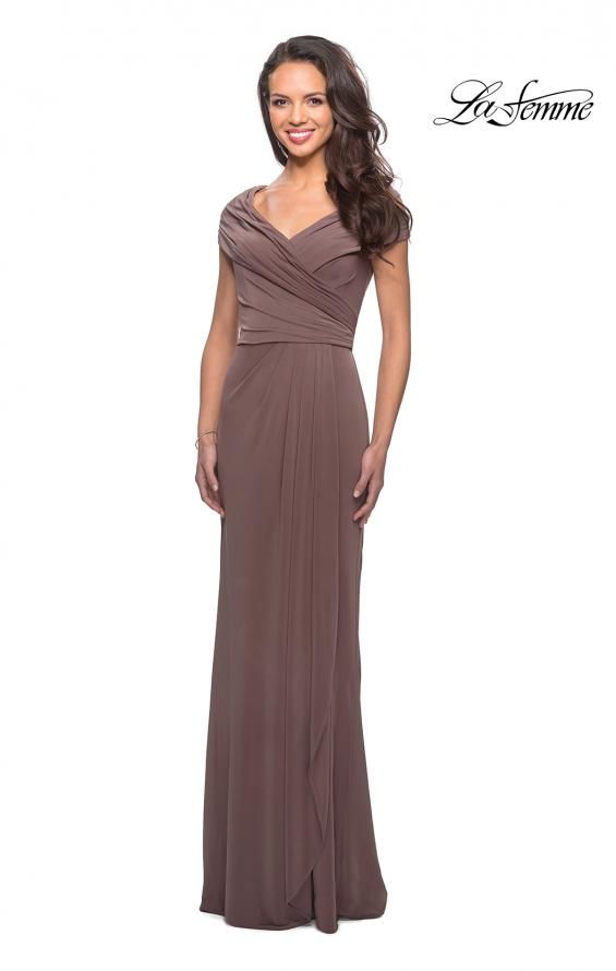 Style 26519 La Femme Plus Size 16 Nude Floor Length Maxi on Queenly