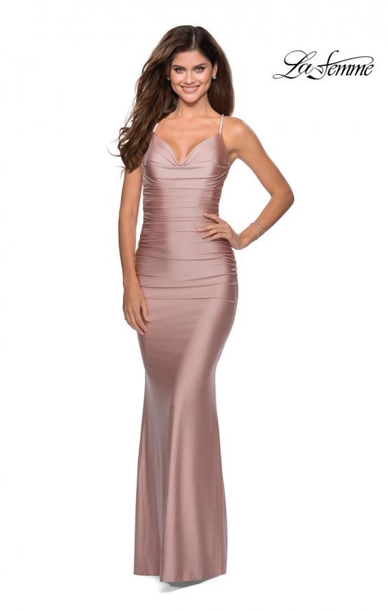 Style 27501 La Femme Size 12 Bridesmaid Light Pink Floor Length Maxi on Queenly