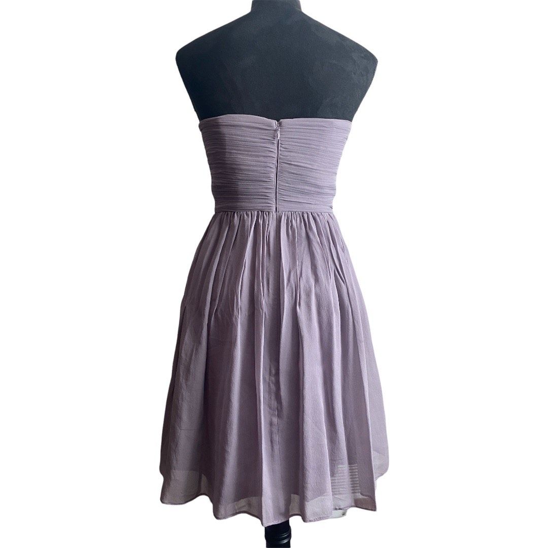 Donna Morgan Size 4 Strapless Satin Purple Cocktail Dress on Queenly