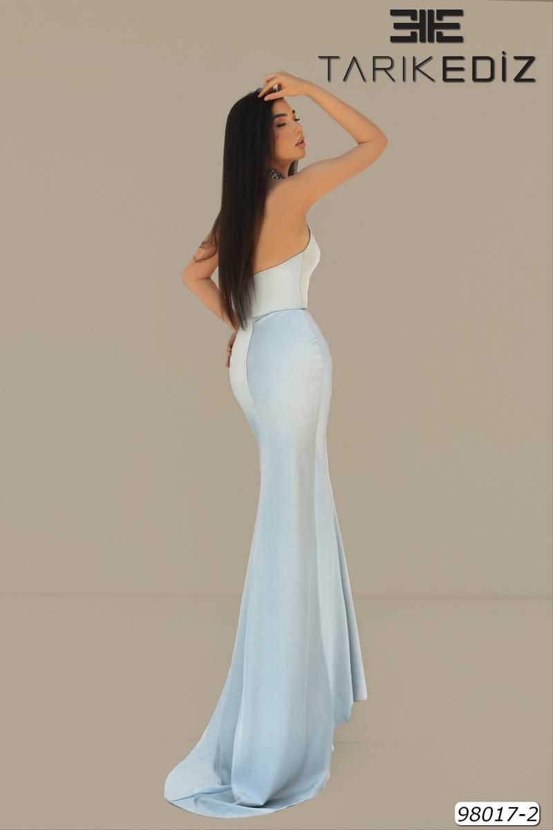 Style 98017 Tarik Ediz Size 6 Pageant Silver Mermaid Dress on Queenly