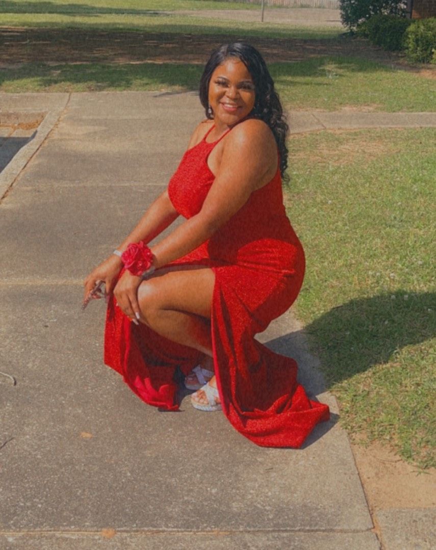 Plus Size 16 Red Side Slit Dress on Queenly