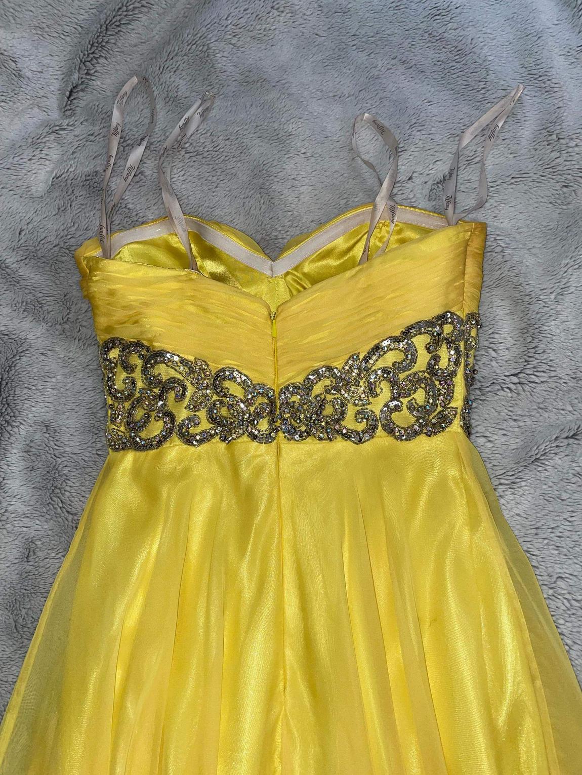 Tiffany Designs Size 2 Yellow Floor Length Maxi on Queenly