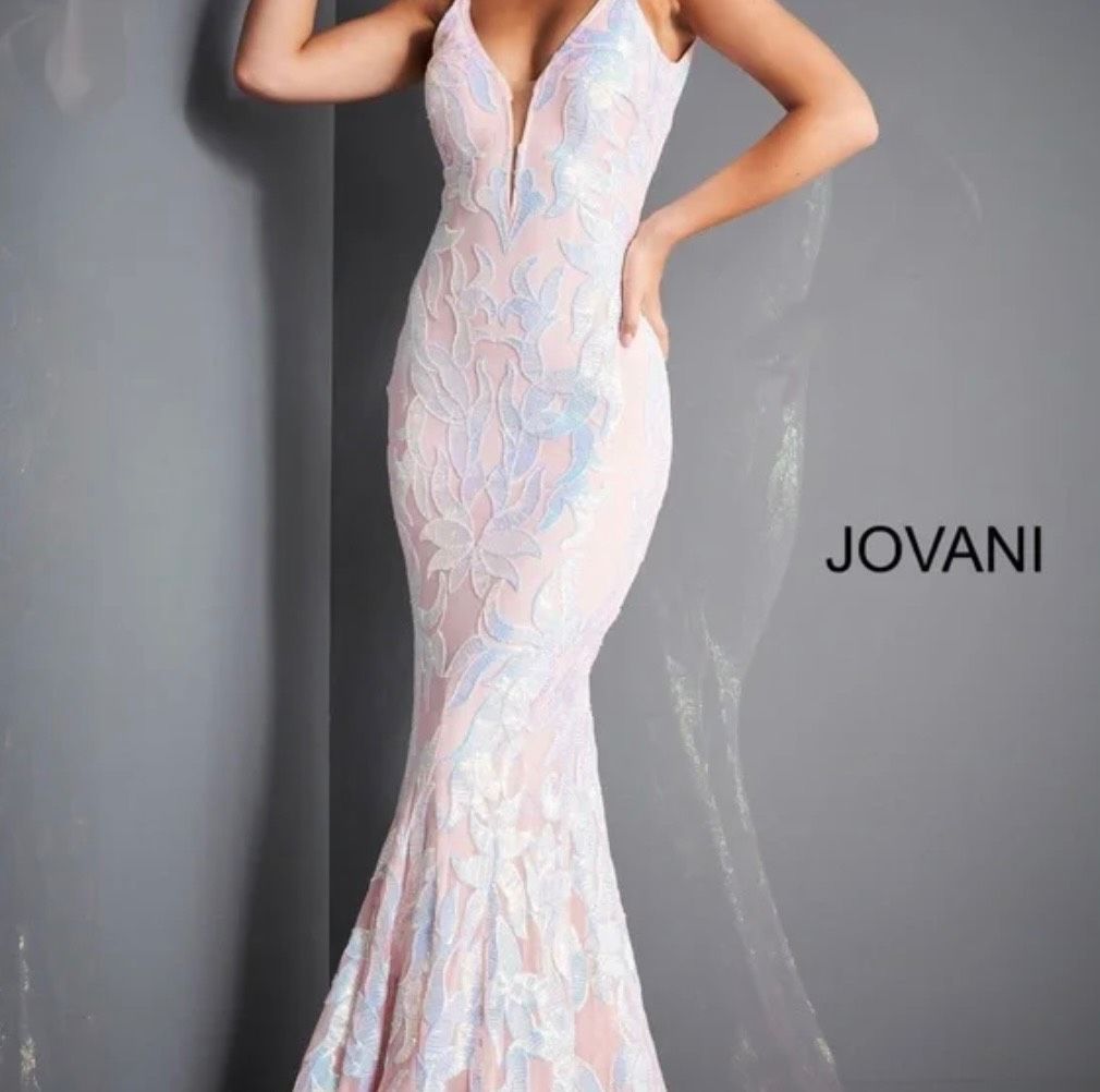 Jovani Size 00 Wedding Plunge Multicolor Floor Length Maxi on Queenly