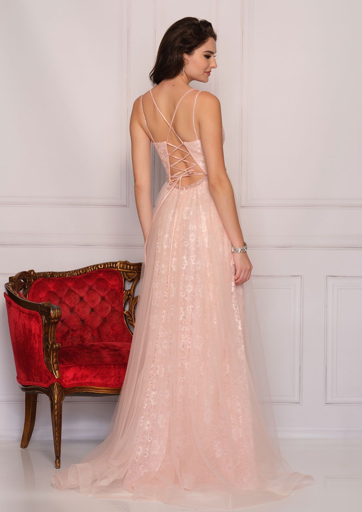 Style A10574 Dave and Johnny Size 8 Prom Light Pink A-line Dress on Queenly