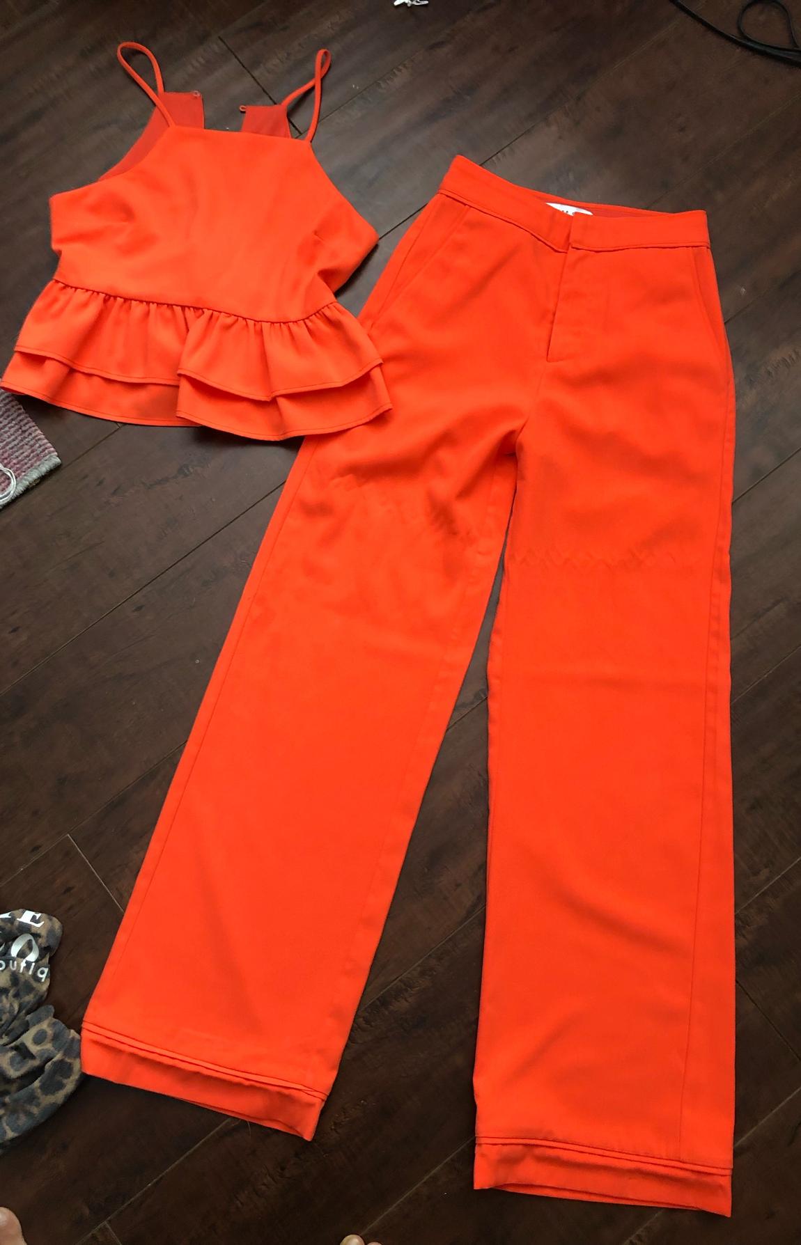 Endless Summer Size 0 Pageant Interview Orange Formal Jumpsuit on Queenly