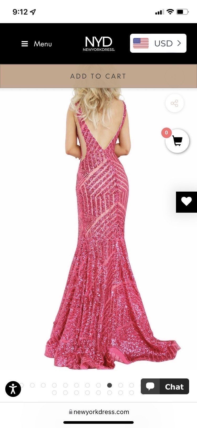 Jovani Size 2 Prom Plunge Hot Pink Mermaid Dress on Queenly