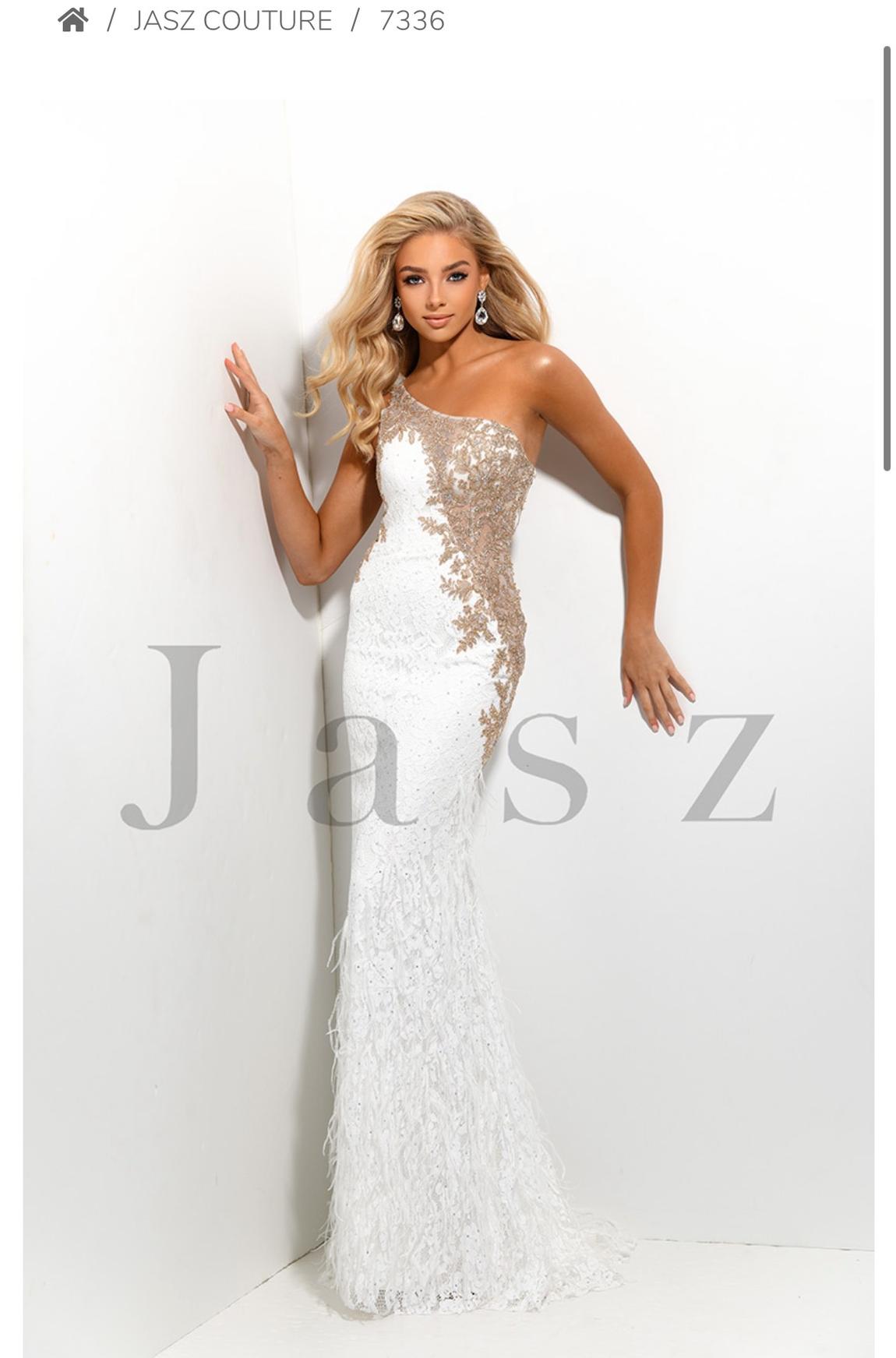 Jasz Couture Size 10 Prom White Floor Length Maxi on Queenly