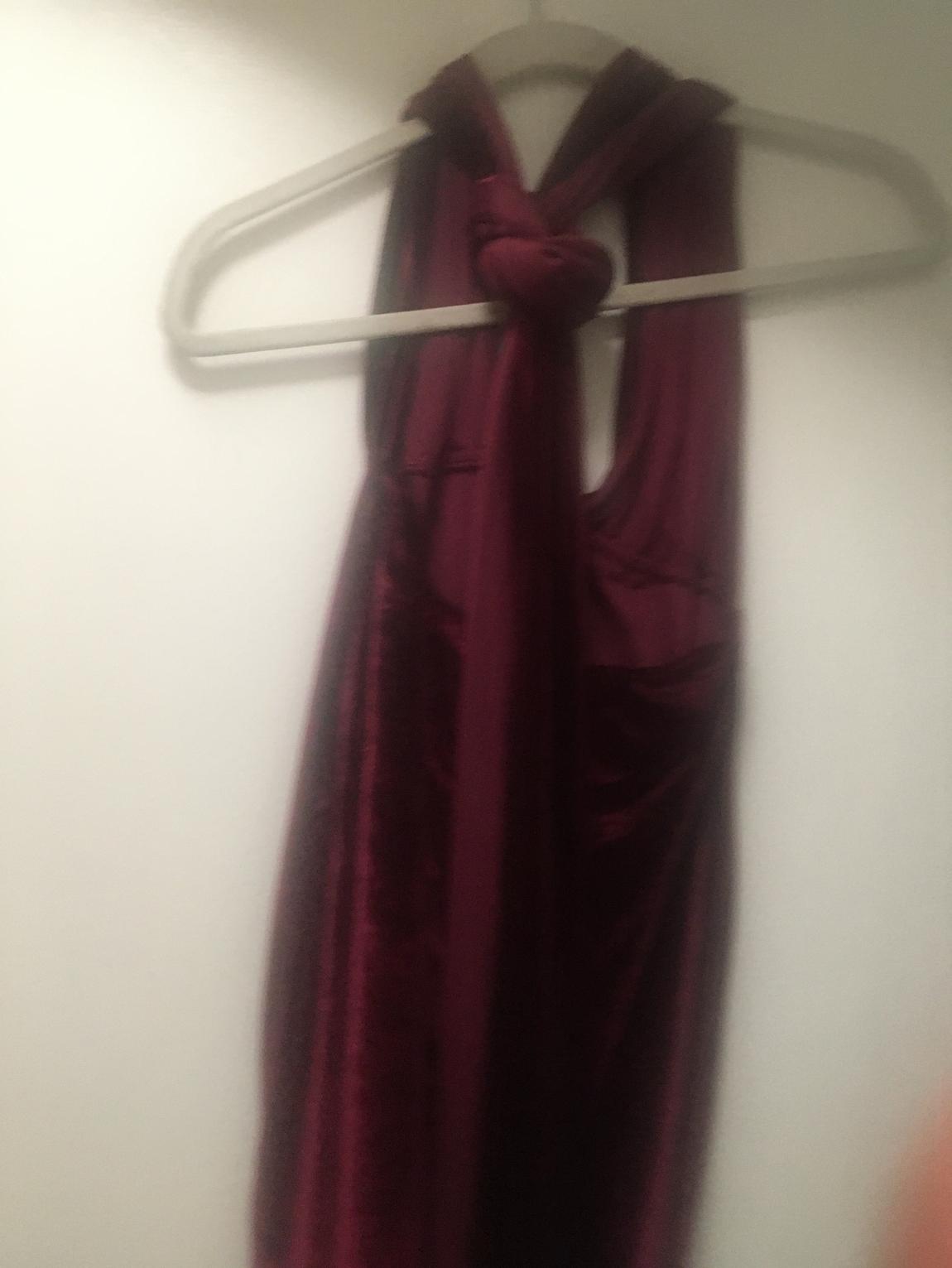 Shrink Size 12 Velvet Red Dress With Train on Queenly