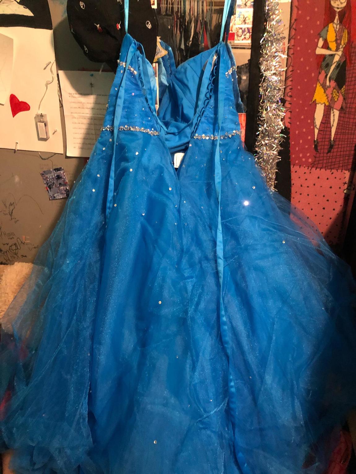 Size 12 Blue Ball Gown on Queenly