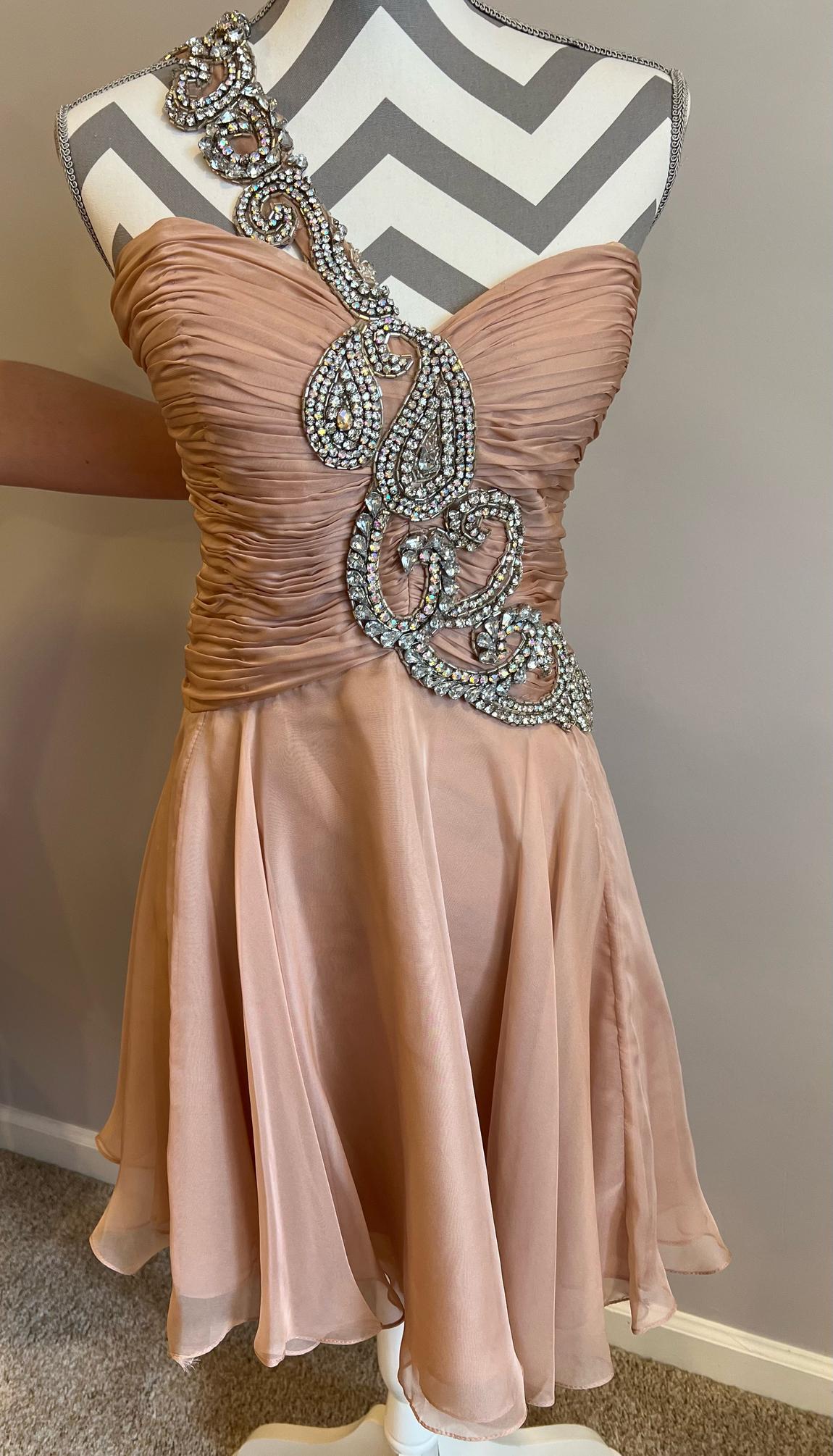 Sherri Hill Plus Size 16 Nude A-line Dress on Queenly