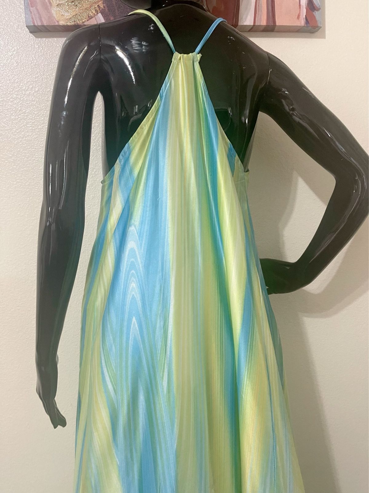Size 12 Wedding Guest Satin Multicolor A-line Dress on Queenly