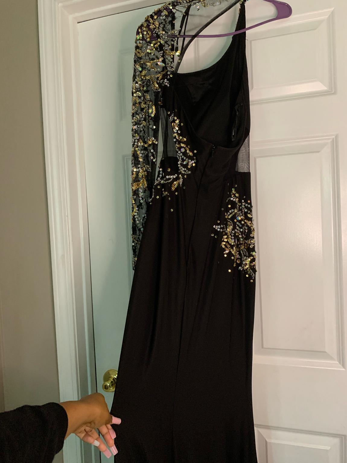 Size 4 Black Side Slit Dress on Queenly