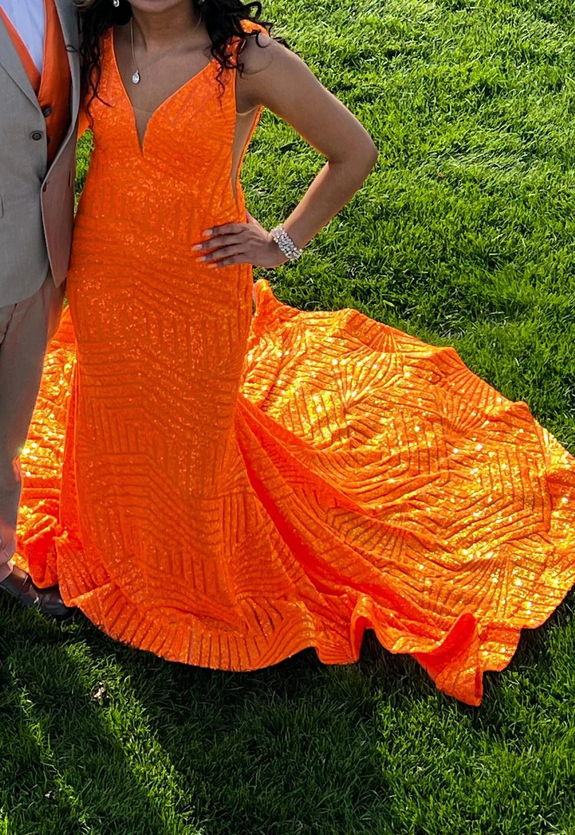 Size 4 Orange Mermaid Dress on Queenly
