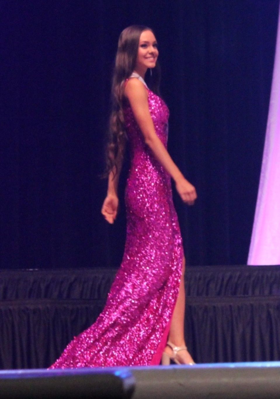 Sherri Hill Size 00 Prom Sequined Hot Pink Side Slit Dress on Queenly