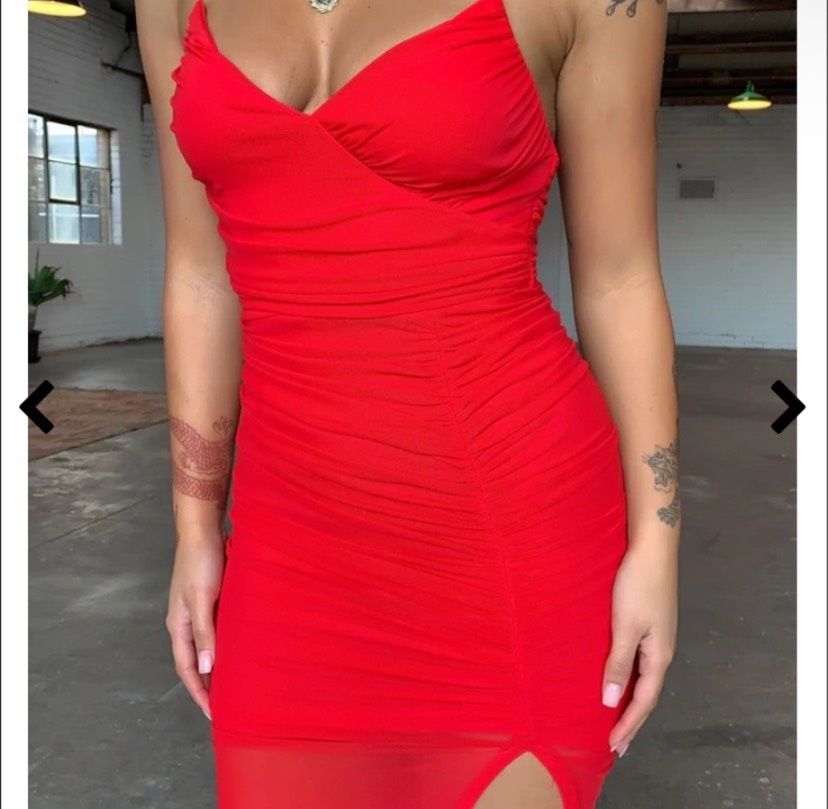 That’s so fetch Size 4 Prom Red A-line Dress on Queenly