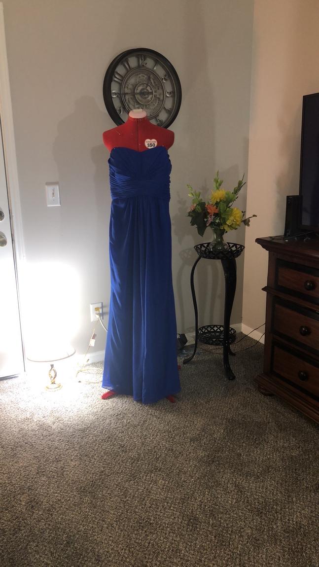 David's Bridal Plus Size 20 Strapless Royal Blue Floor Length Maxi on Queenly