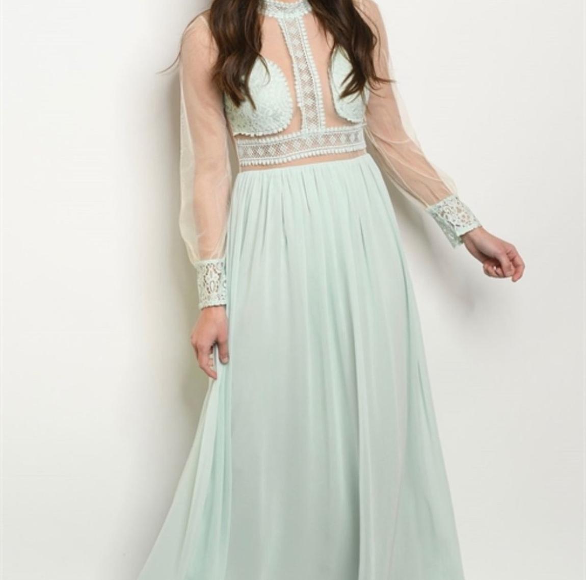 Size 6 Prom Light Green Floor Length Maxi on Queenly