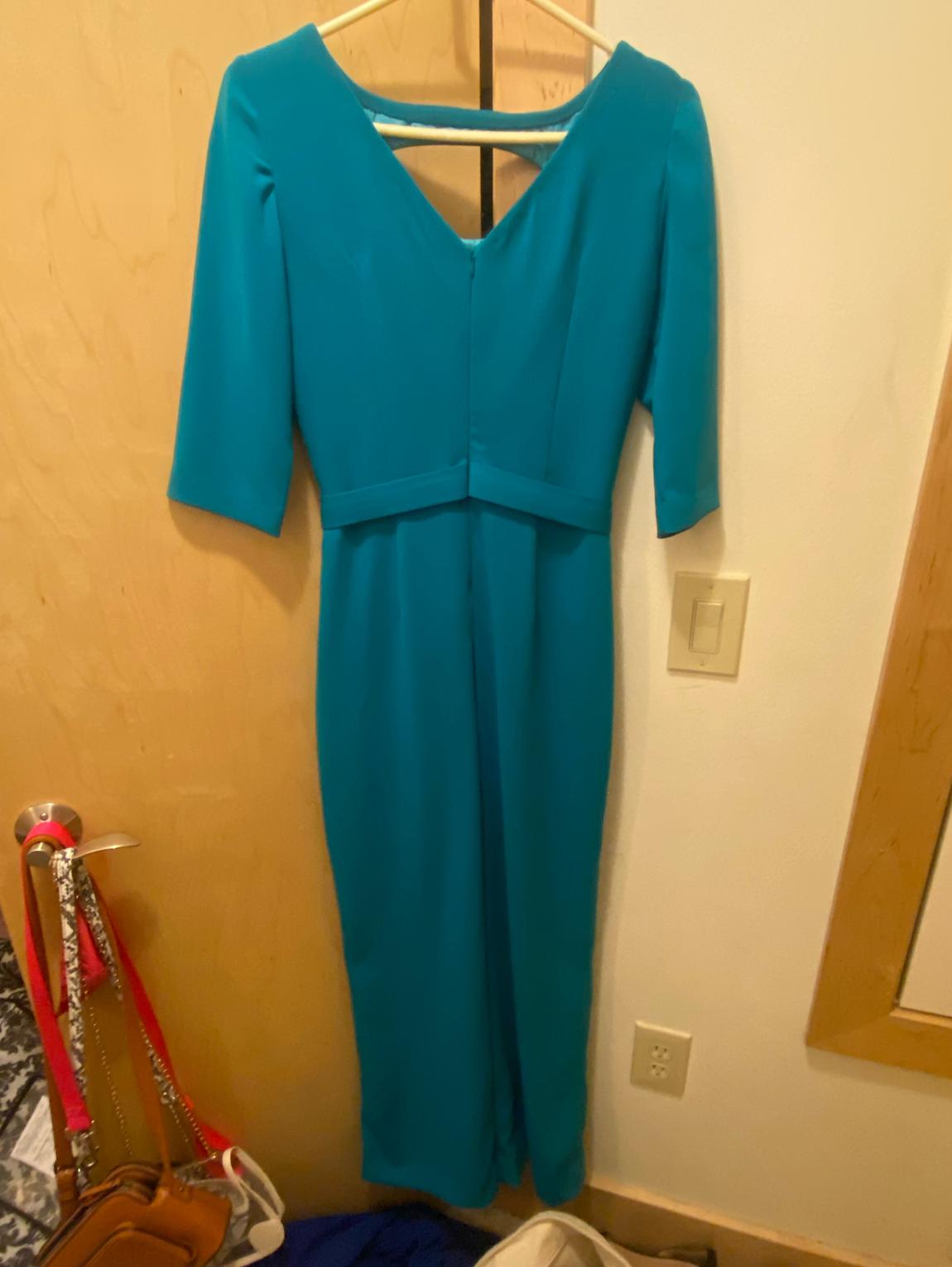 Size 4 Pageant Interview Turquoise Blue Formal Jumpsuit on Queenly
