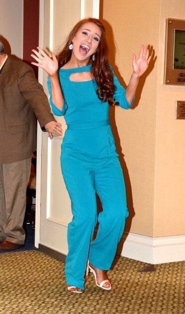 Size 4 Pageant Interview Turquoise Blue Formal Jumpsuit on Queenly
