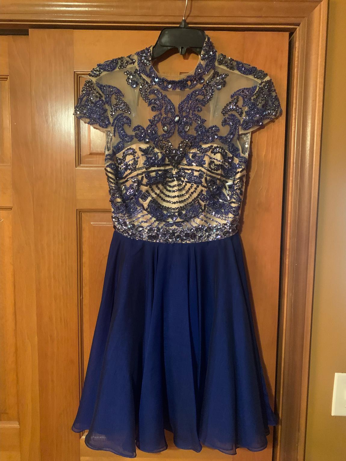 Sherri Hill Size 4 Navy Blue Cocktail Dress on Queenly