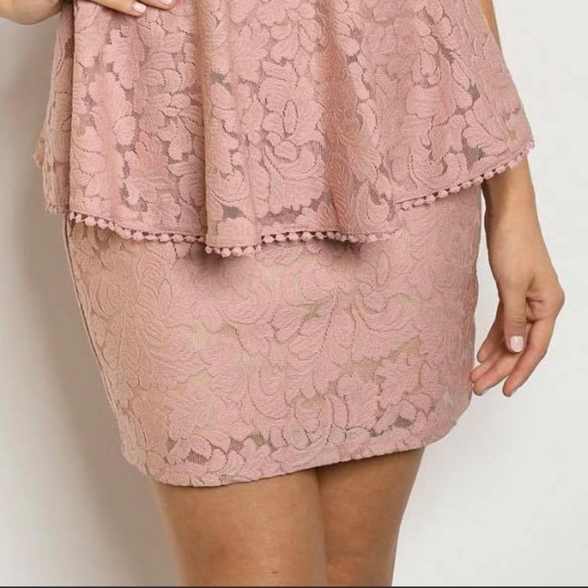 Size 12 Homecoming Lace Light Pink Cocktail Dress on Queenly