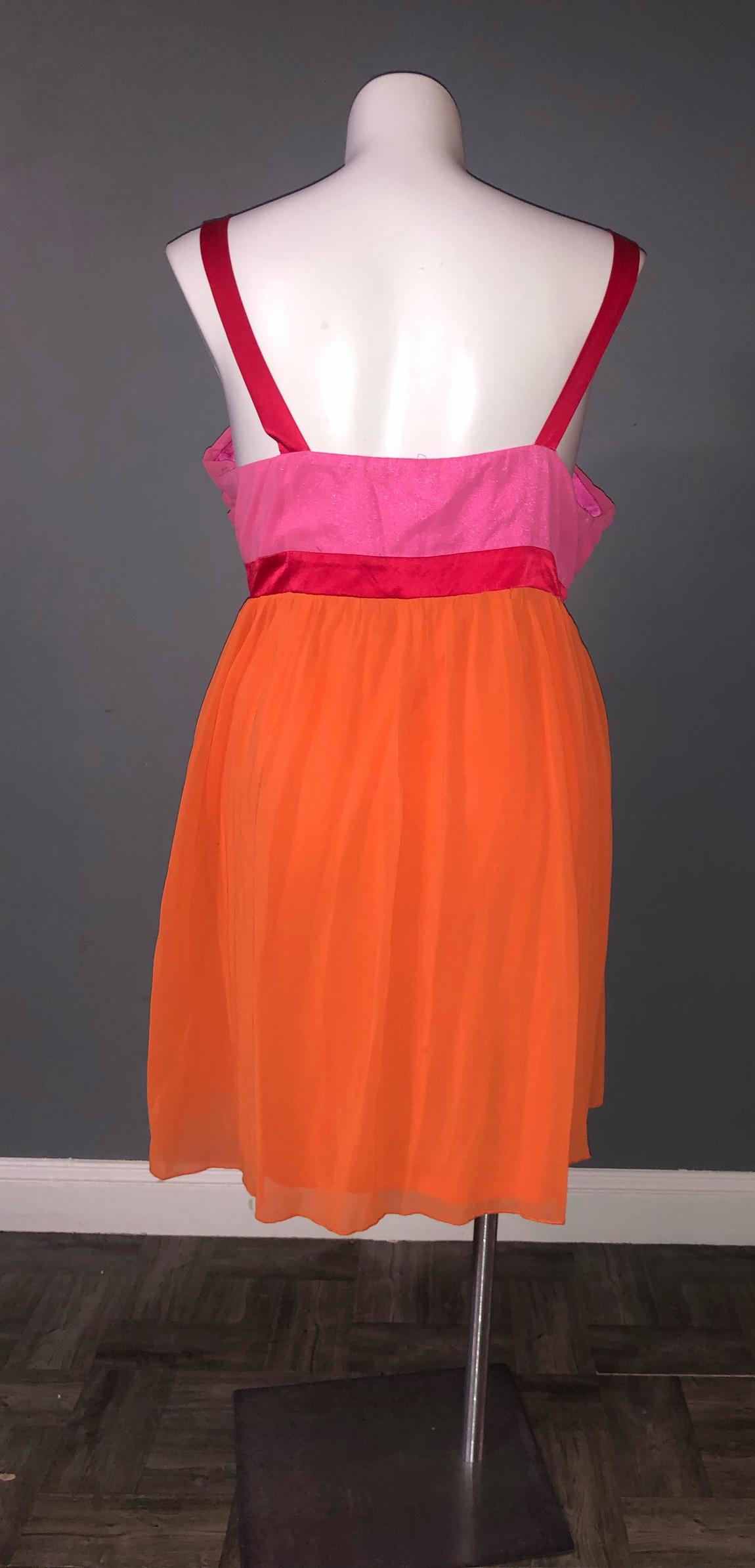 Plus Size 22 Orange A-line Dress on Queenly