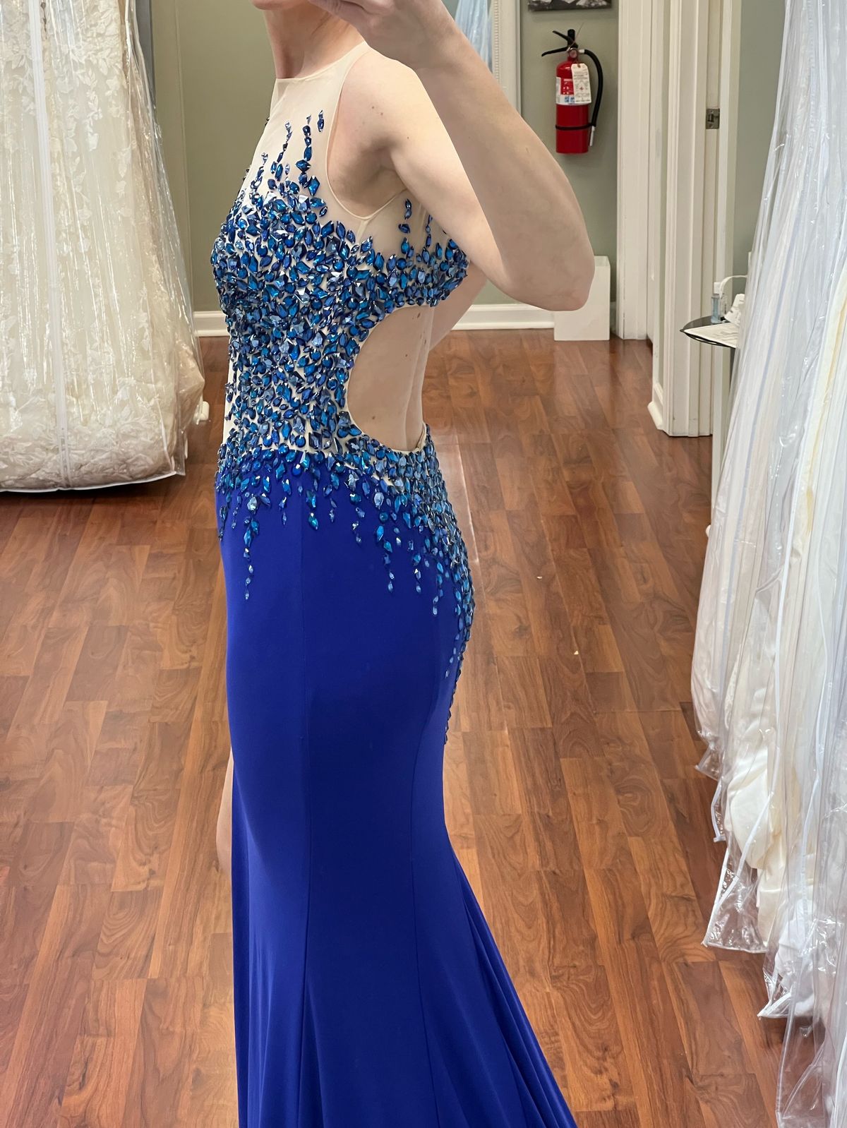 Style 32552 Impression Size 6 Prom Royal Blue Floor Length Maxi on Queenly