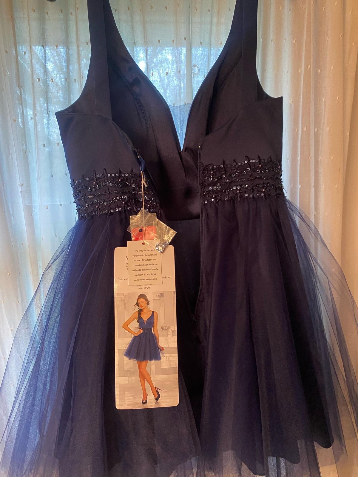 MoriLee Size 8 Prom Satin Blue Cocktail Dress on Queenly