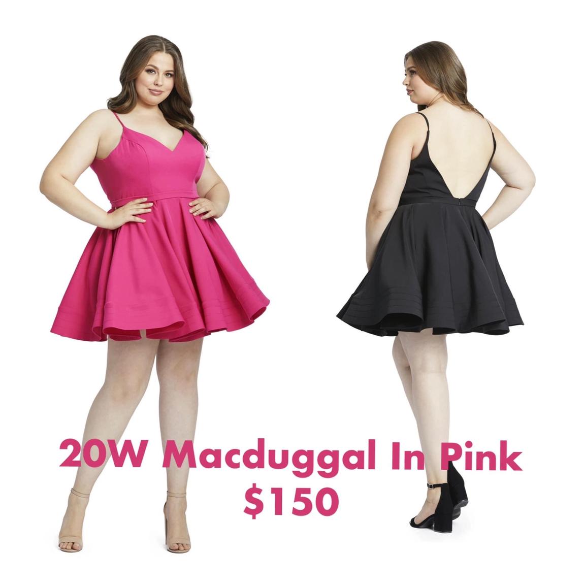 Mac Duggal Plus Size 20 Homecoming Satin Hot Pink Cocktail Dress on Queenly