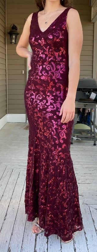 Size 8 Red Floor Length Maxi on Queenly