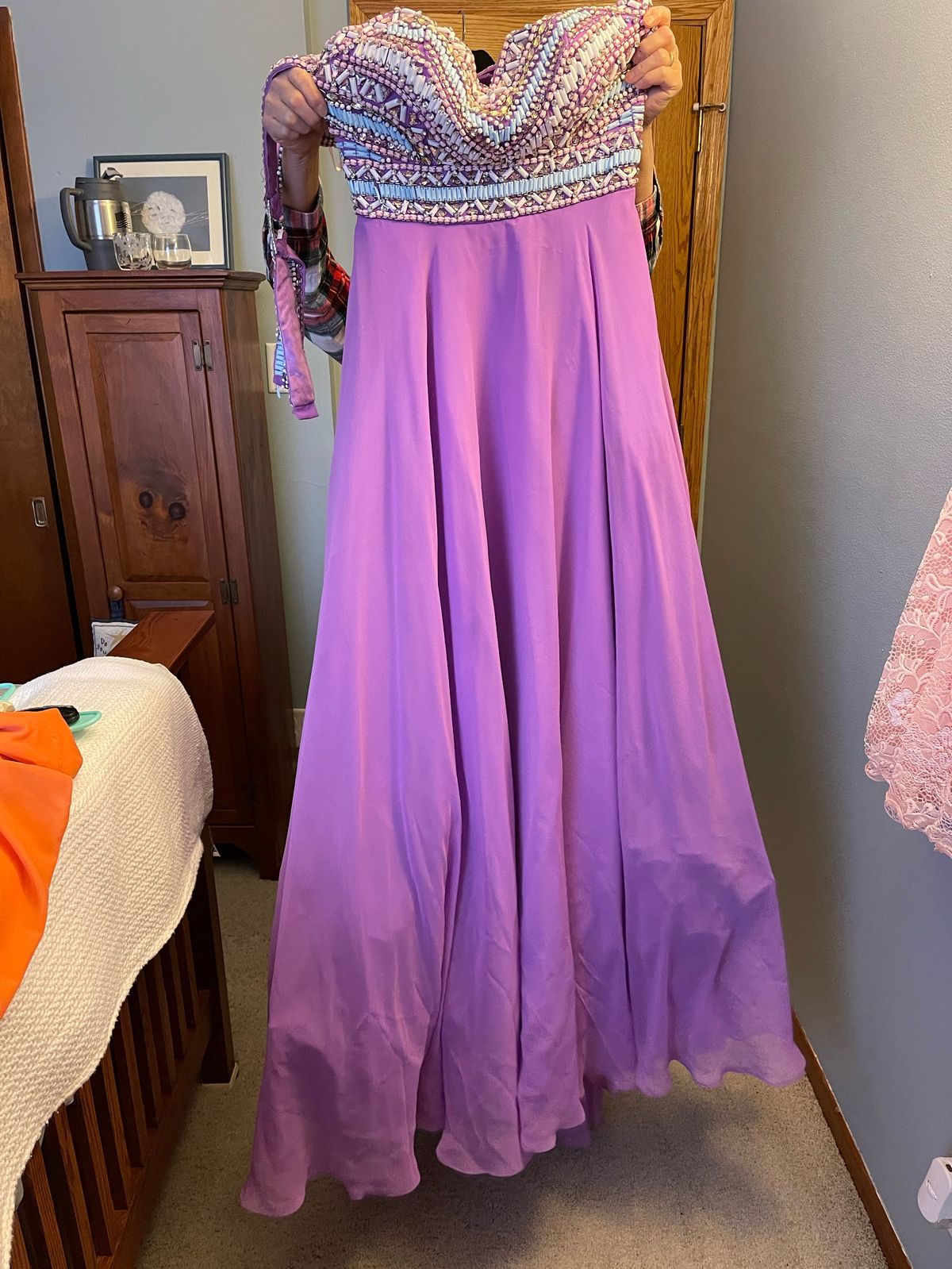 Rachel Allan Size 6 Prom Purple A-line Dress on Queenly