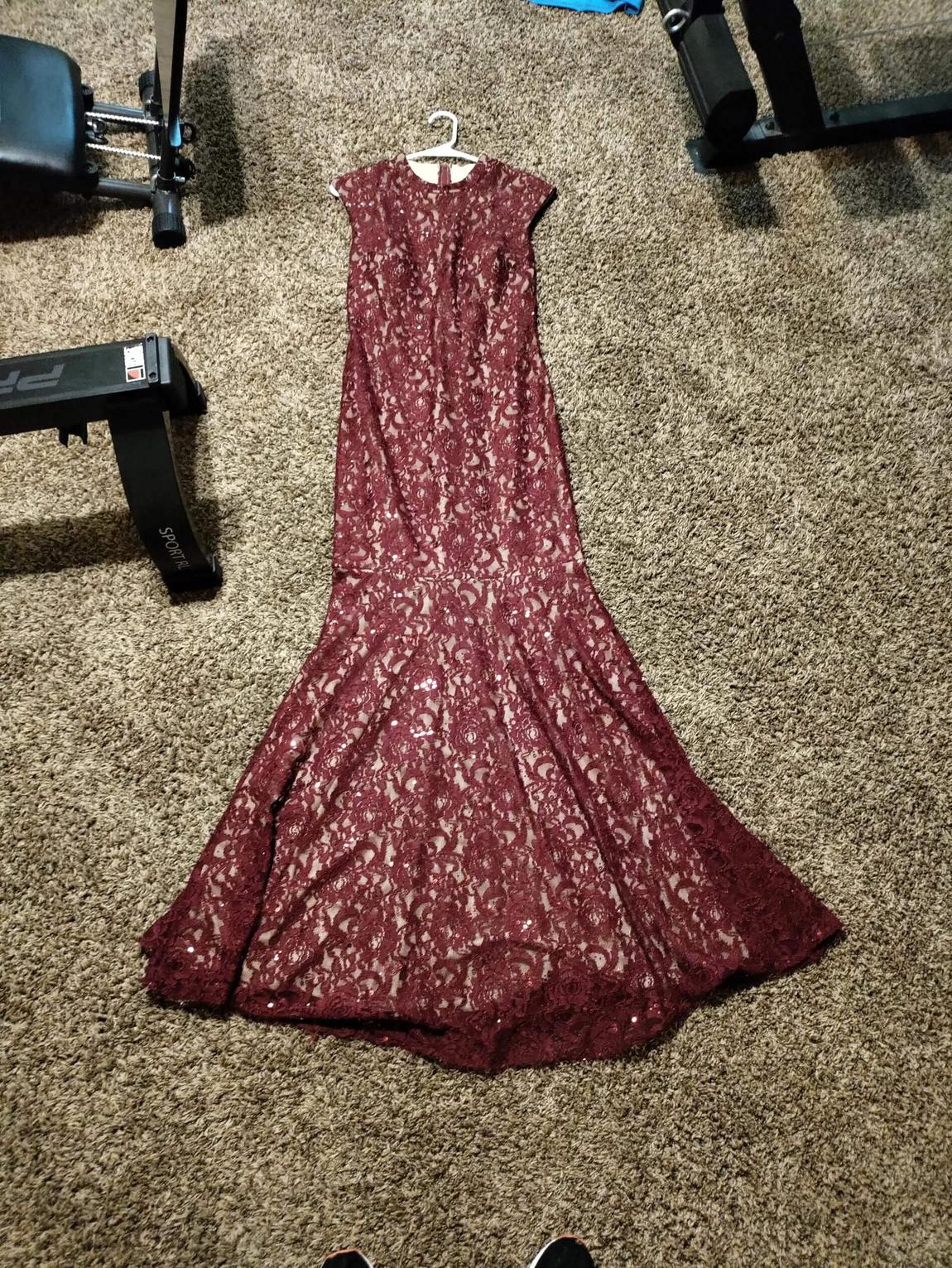 Size 8 Sequined Red Mermaid Dress on Queenly