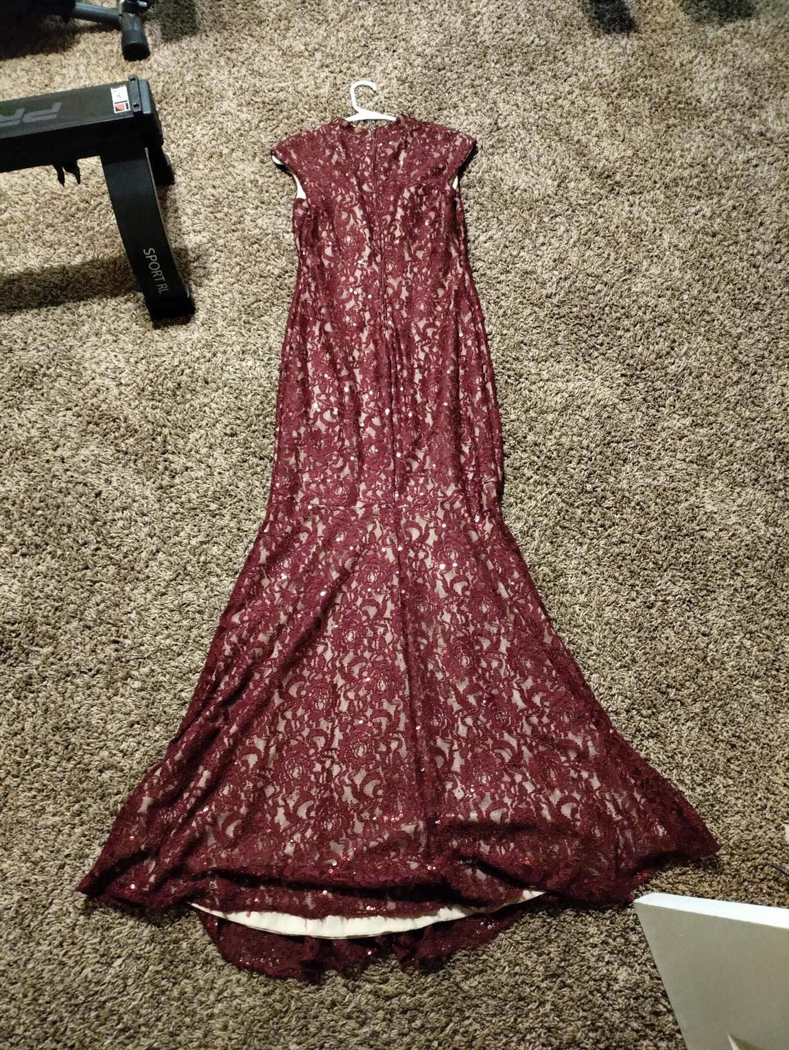Size 8 Sequined Red Mermaid Dress on Queenly